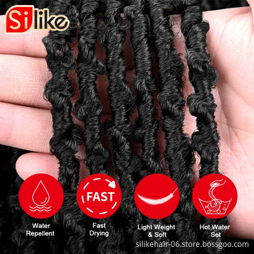 Faux Locs Crochet Braids Hair Black Messy Soft Butterfly locs 16inch  Distressed Butterfly Locs Crochet Hair Butterfly Bob